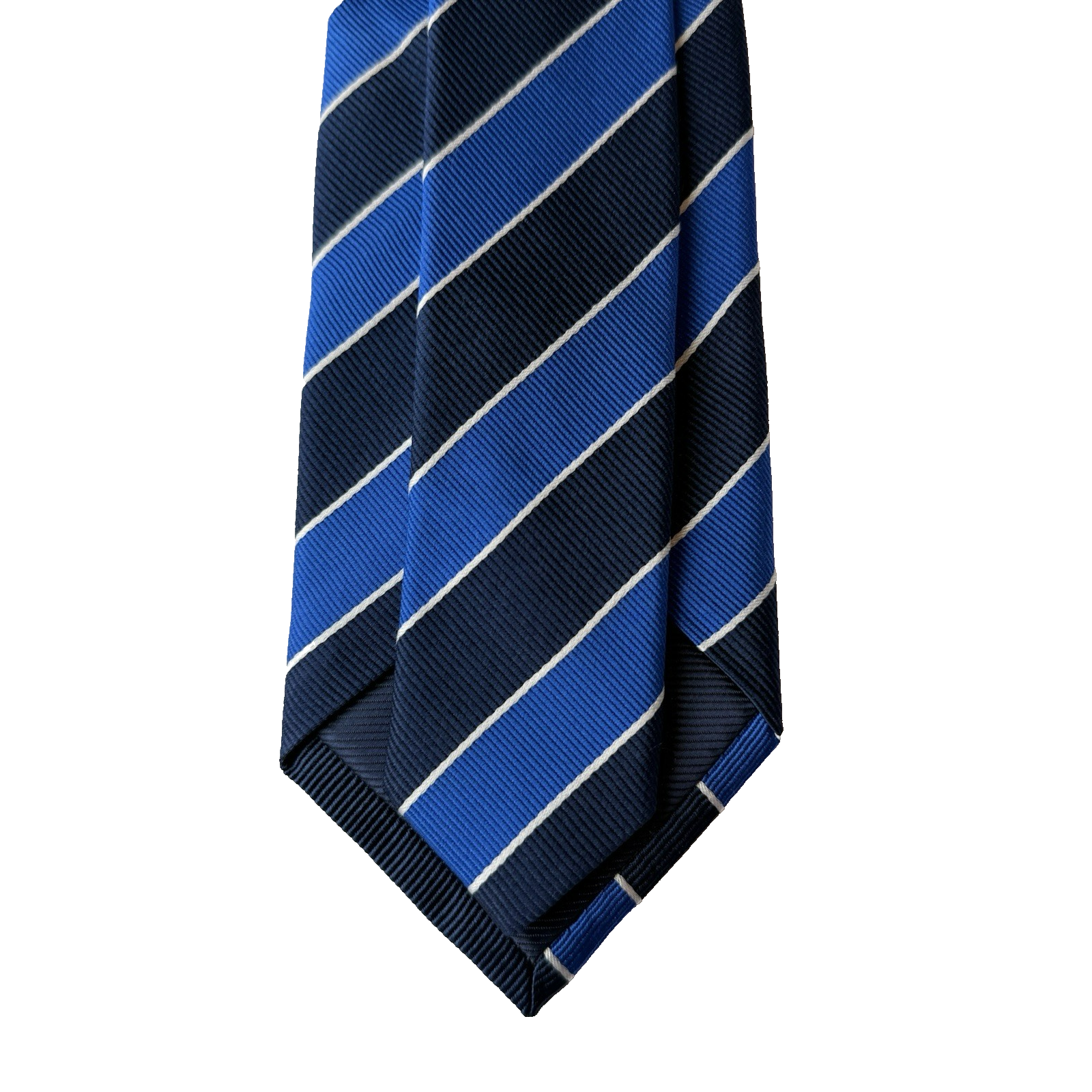 Charles Tyrwhitt Men's 100% Silk Necktie Designer Blue & White Striped Euc — image 4 of 8